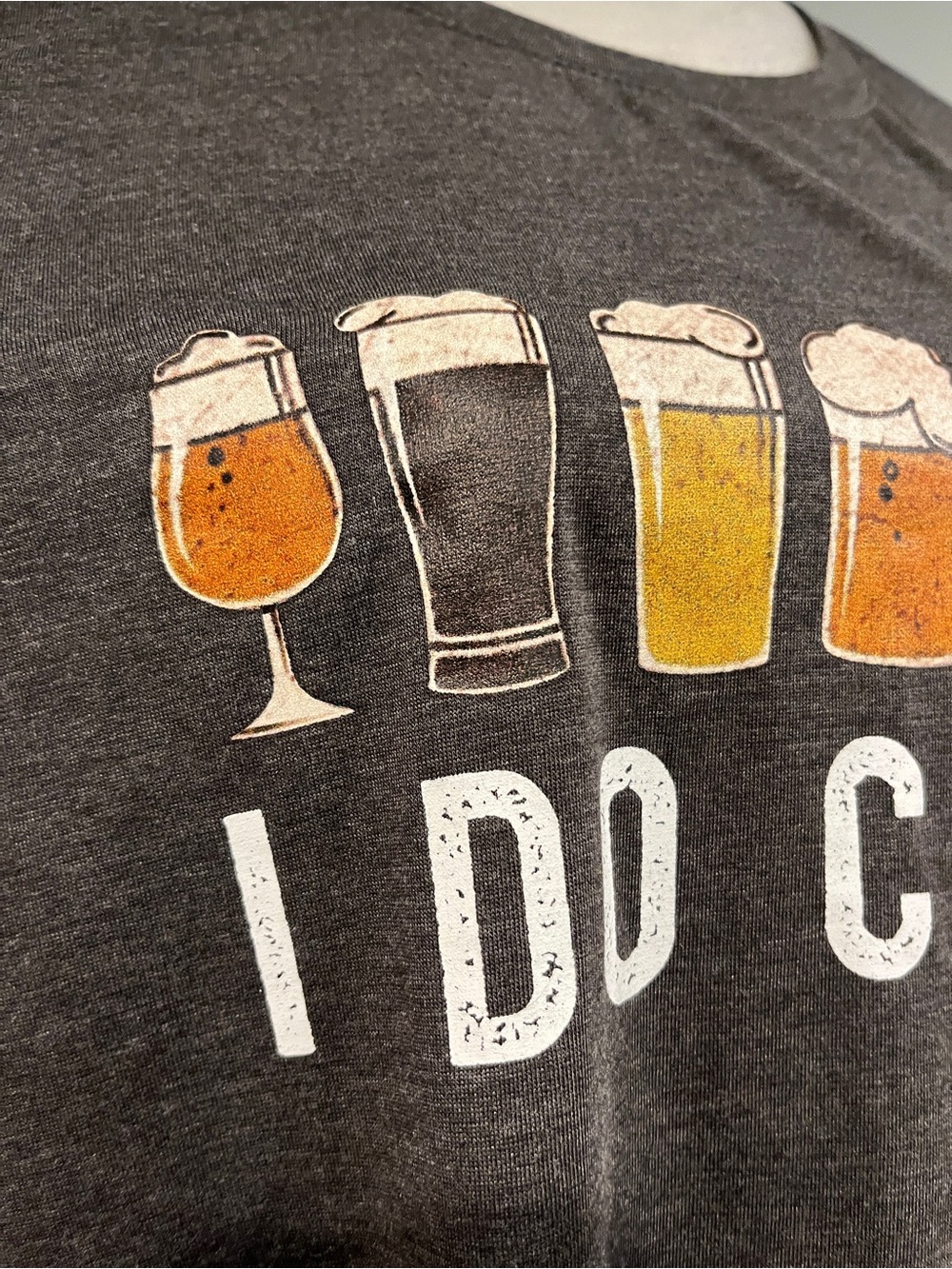 "I Do Crafts" Graphic Beer Tee - Charcoal - Picture 4 of 12
